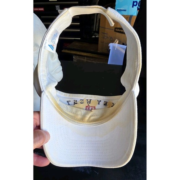 Vintage Distressed Key West Lifeguard Visor White Red Boho Retro 80s main image 4